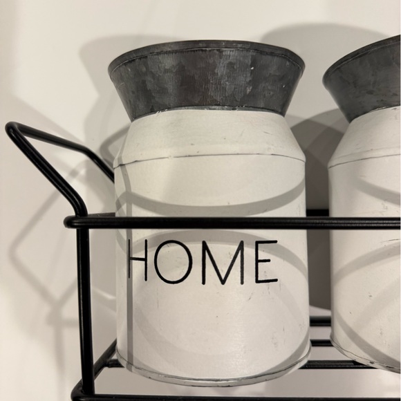 Farmhouse Home Sweet Home Triple White Metal Planter Set - Picture 7 of 7